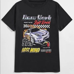 Guys Car & Letter Graphic Tee